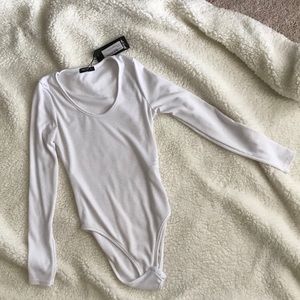 White ribbed bodysuit